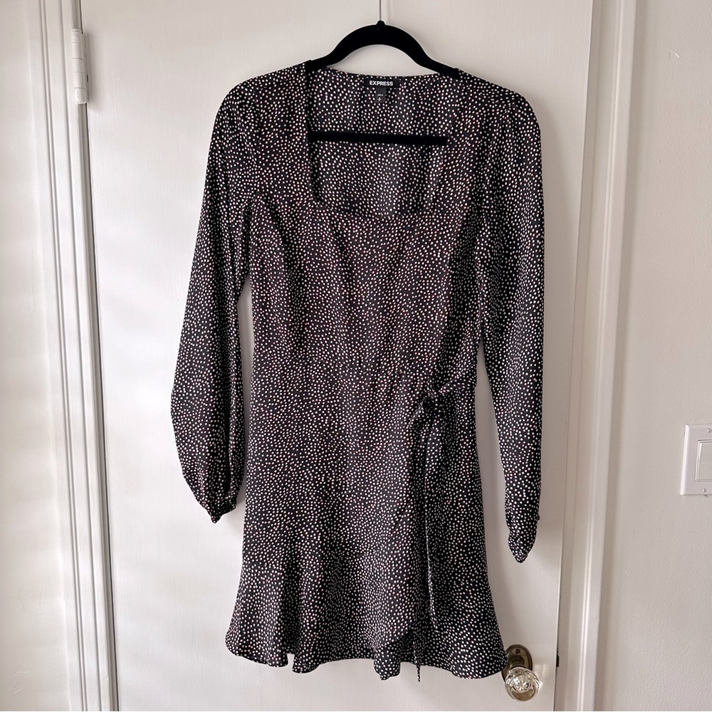 Express long sleeve black dress